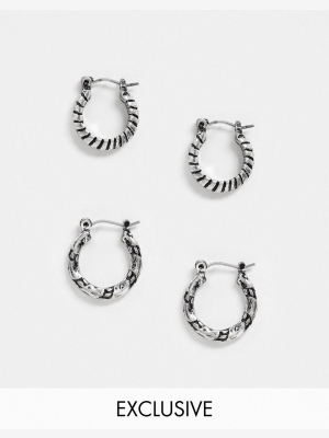 Reclaimed Vintage Inspired Hoop Earring Pack