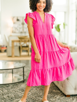 Make It Your Own Fuchsia Pink Tiered Dress