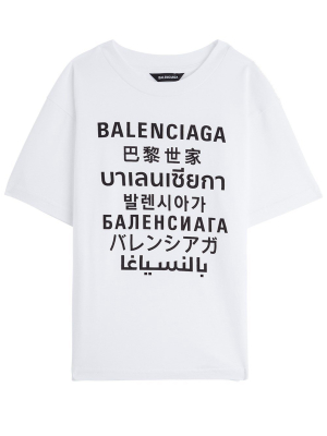 Balenciaga Kids Languages Print T-shirt