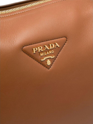 Prada Logo Plaque Top Handle Bag