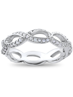 Pompeii3 3/4ct Diamond Infinity Eternity Ring 14k White Gold