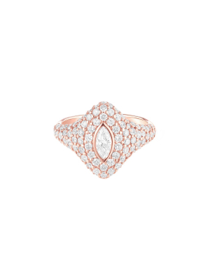 Marquise Diamond Bling Pinky Ring - Rose Gold