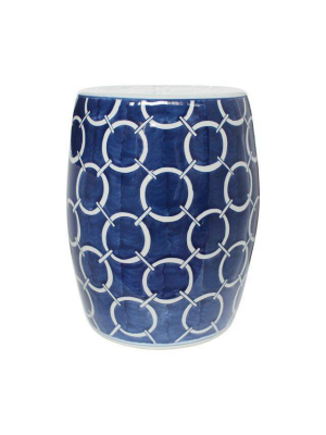 Circle Garden Stool Indigo Blue