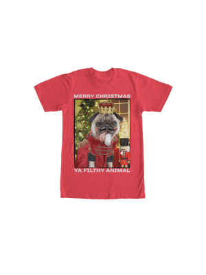 Men's Lost Gods Christmas Nutcracker Pug T-shirt