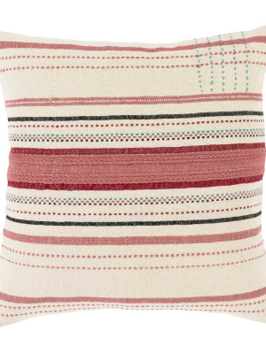 Dayton Pillow Ivory/rose/dark Red