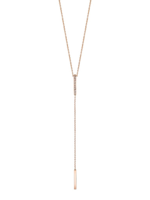Pave Mini Y-bar Necklace