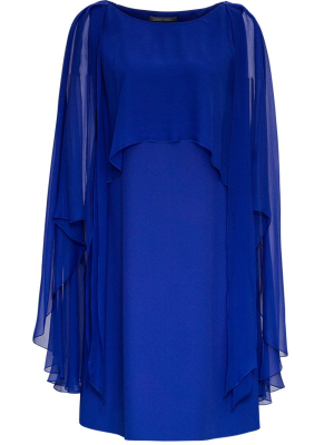 Alberta Ferretti Layered Cape Midi Dress