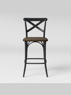 Malden French Bistro Counter Height Barstool With Wood Seat - Threshold™