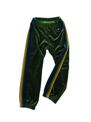 Kid's Classic Velvet Sweatpants - Olive // Green