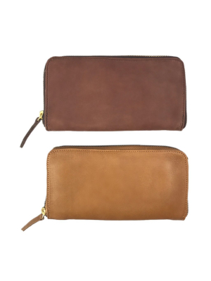 Nubuck Zipper Wallet