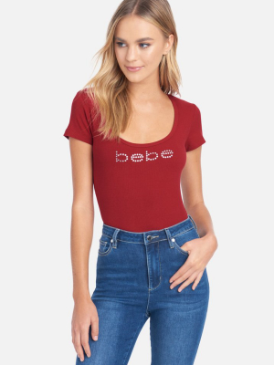 Crystal Logo Round Neck Short Sleeve Tee