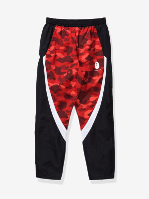 Bape Color Camo Color Block Pants - Red