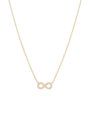 14k Midi Bitty Pave Infinity Necklace