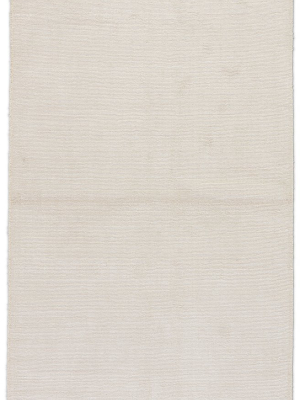 Kelle Handmade Solid White & Beige Area Rug