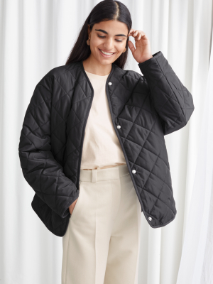 Oversized Double Breasted Quilted Jacket