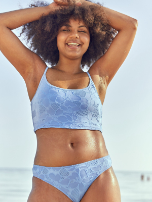 Aerie Jacquard Longline Scoop Bikini Top