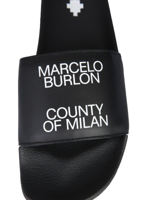 Marcelo Burlon County Of Milan Logo Print Sandals