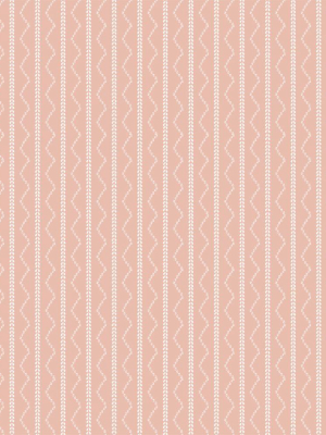 Rick Rack Stripe Self-adhesive Wallpaper (single Roll) In Graceful Pink By Tempaper