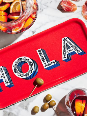 Word Rectangular Tray - Hola - By Jamida