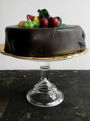 Sacher Frutta Chocolate Cake With Fruit Candle