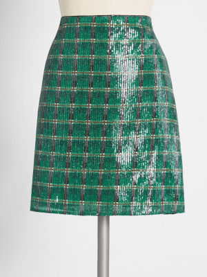 A Glitter Wrapped Present Mini Skirt