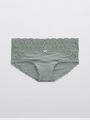 Aerie Sugar Cookie Lace Shine Boybrief Underwear