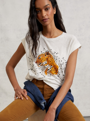 Tame Tiger Sequined Graphic Tee