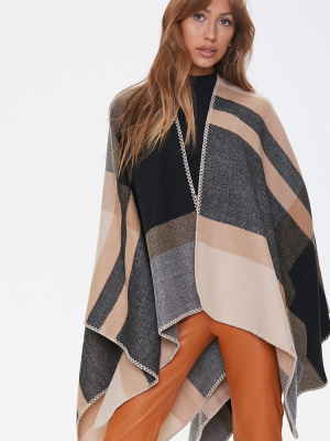 Plaid Whipstitched Poncho