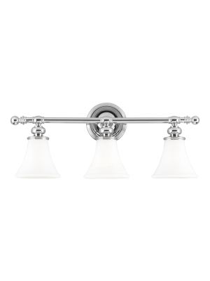 Hudson Valley Lighting Weston 3-bulb Vanity Lamp - Polished Nickel & Opal Matte