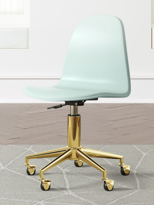 Kids Class Act Mint And Gold Desk Chair