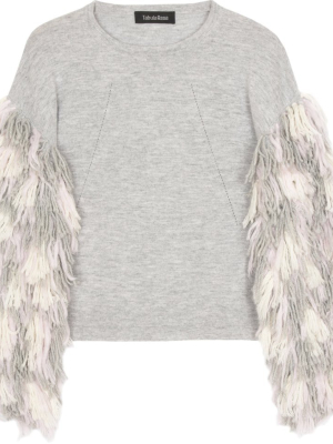 Berber Fringe Sleeve Sweater