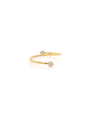 14k Prong Diamond Bypass Ring