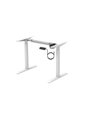 Monoprice Height Adjustable Sit-stand Riser Table Desk Frame - White With Electric Single Motor, Compatible With Desktops From 39 Inches Up To 63