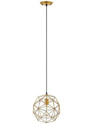 Ryder Decagon-shaped Pendant Light Brass Gold