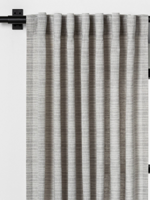 Fine Stripe Curtain Panel Gray / Sour Cream - Hearth & Hand™ With Magnolia