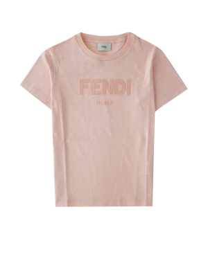 Fendi Kids Logo Embroidered T-shirt