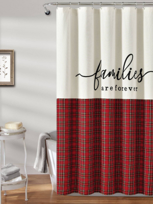 Families Are Forever Shower Curtain Red - Lush Décor