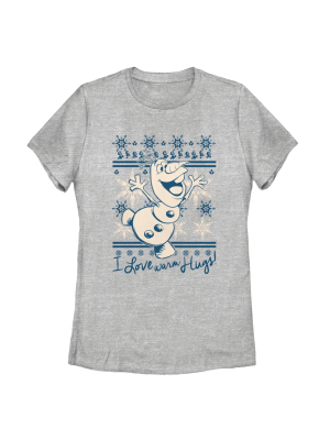 Women's Frozen Christmas Warm Hugs T-shirt