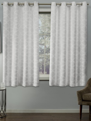 Cartago Insulated Woven Blackout Grommet Top Window Curtain Panel Pair - Exclusive Home™