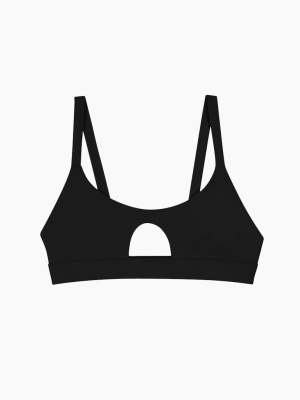 Colombia Cut Out Bralette Bikini Top - Night Black