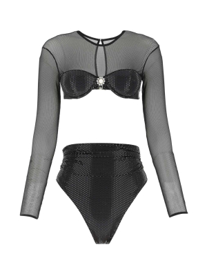 Alessandra Mesh Embellished Bikini Set