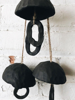 Hanging Chime - Black Clay