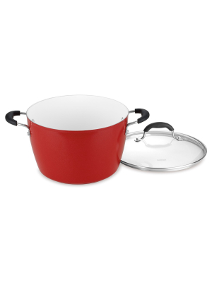 Cuisinart Elements 6qt Red Non-stick Stockpot With Cover - 5944-24r