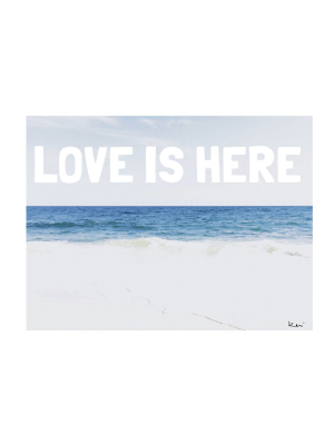 Love Is Here Beach - White Horizontal Art Print