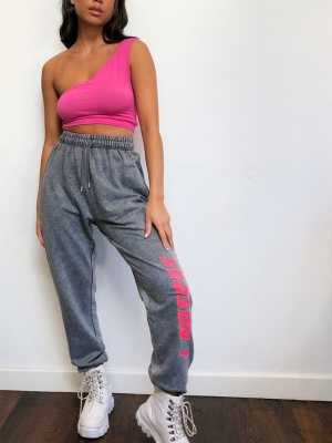 Prettylittlething Charcoal Season Printed Joggers