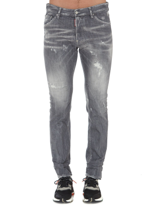 Dsquared2 Distressed Straight Leg Jeans