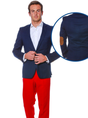 The Wooly Winter Madison | American Flag Blazer With Elbow Pads