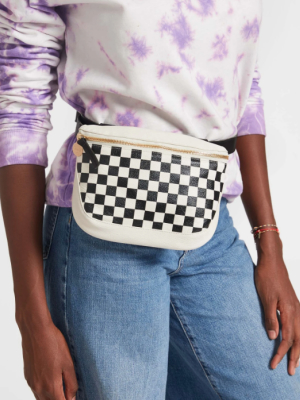 Black Checkers Fanny Pack