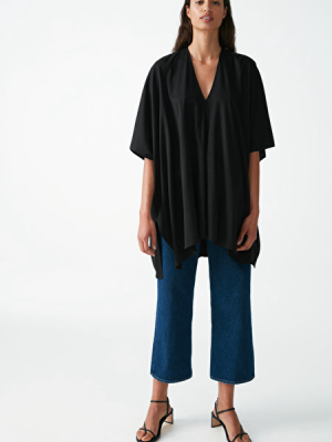 Organic Cotton V-neck Drape Top