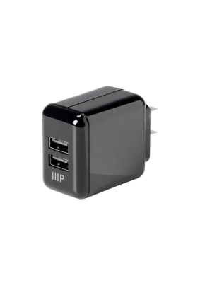 Monoprice Usb Wall Charger - Black For Apple And Android, | 2-port, 4.2a